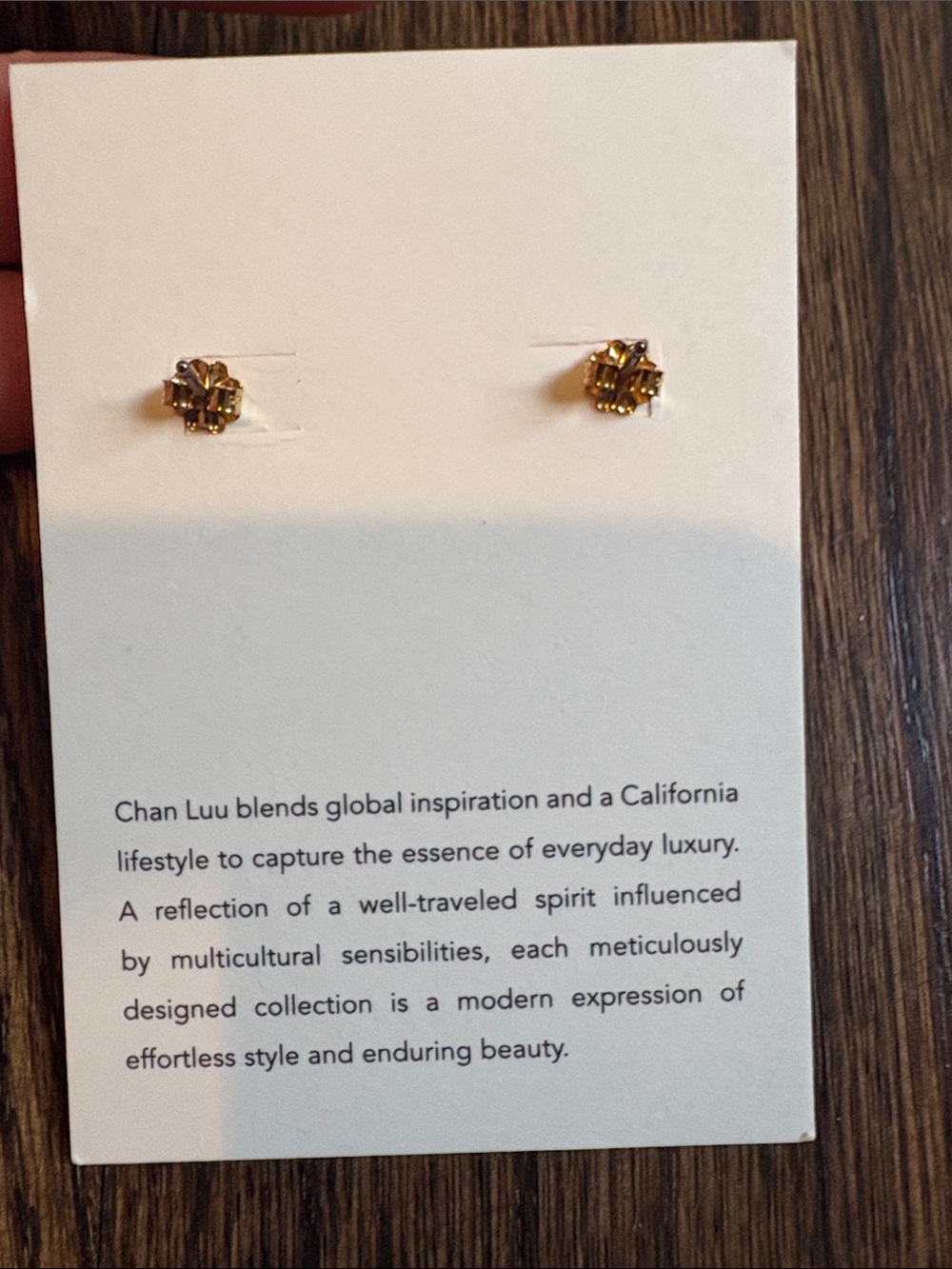 Chan Luu Gold Plated Black Onyx Dangle Earrings NWT - Picture 3 of 3